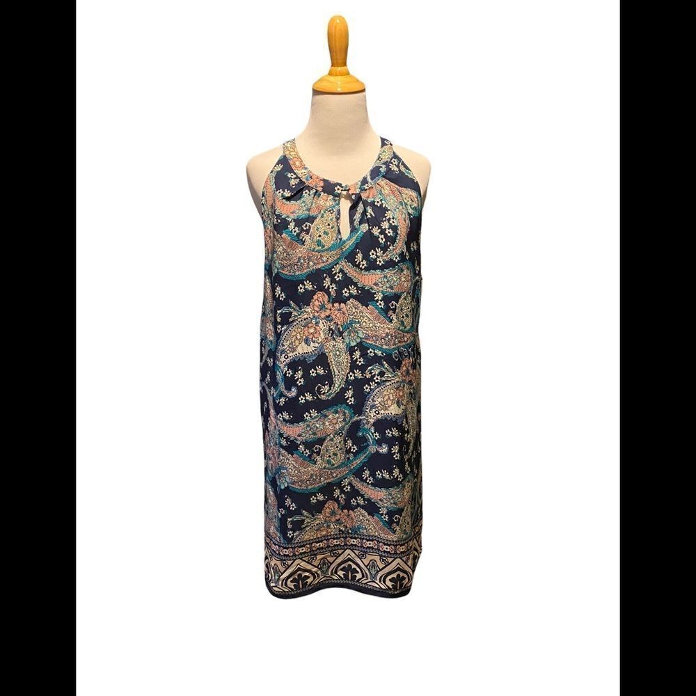 1 Artisan NY blue paisley dress halter style neckline, size 2